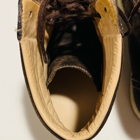 Gucci Men’s Classic Brown Suede Brogue Trainer High Top Sneakers Size 7.5G - Picture 7 of 8